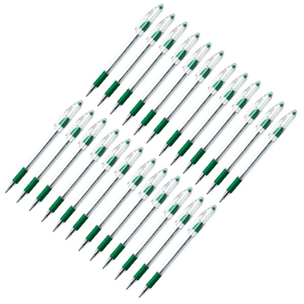 Pentel R.S.V.P. Ballpoint Pen, Fine Point, Green, Pack Of 24 PENBK90D-24