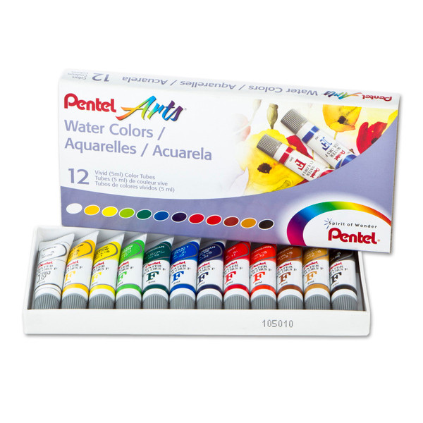 Pentel Water Colors, Set Of 12 PENWFRS12