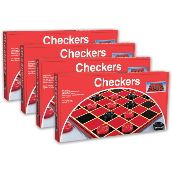 Pressman Checkers Game, Pack Of 4 PRE111212-4
