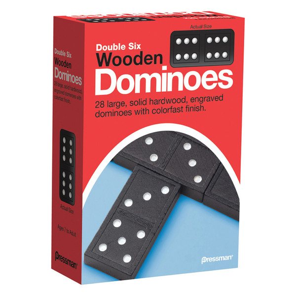 Pressman Double Six Wooden Dominoes Game PRE152112