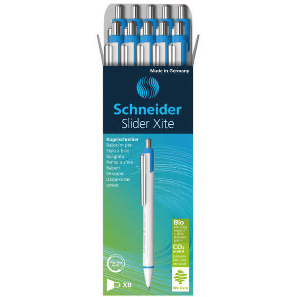 Schneider Slider Xite Xb Refillable + Retractable Ballpoint Pen, 1.4 Mm, Red Ink, Box Of 10 Pens PSY133202