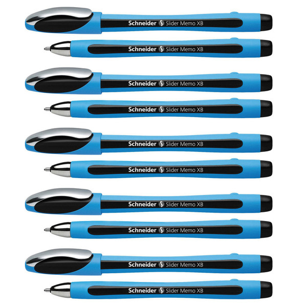 Schneider Slider Memo Ballpoint Pen, Viscoglide Ink, 1.4 Mm, Black, Pack Of 10 PSY150201-10