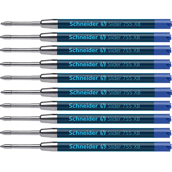 Schneider Slider 755 Xb Ballpoint Pen Refill, Viscoglide Ink, Blue, Pack Of 10 PSY175503-10