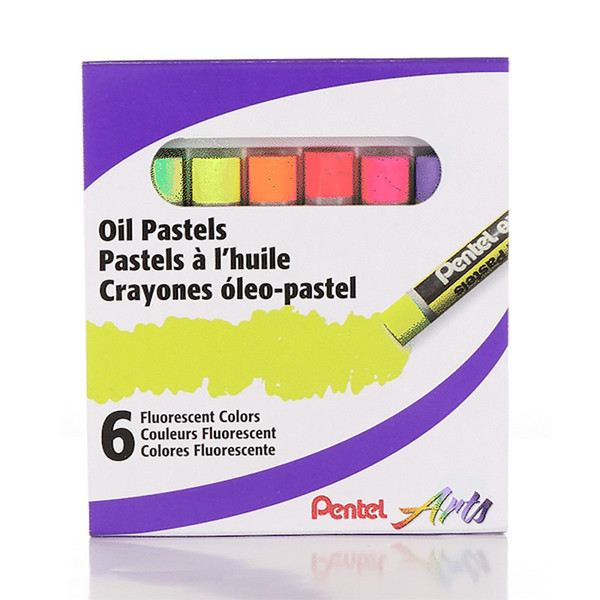 Pentel Oil Pastels, Fluorescent, Pack Of 6 PTAPHNF6