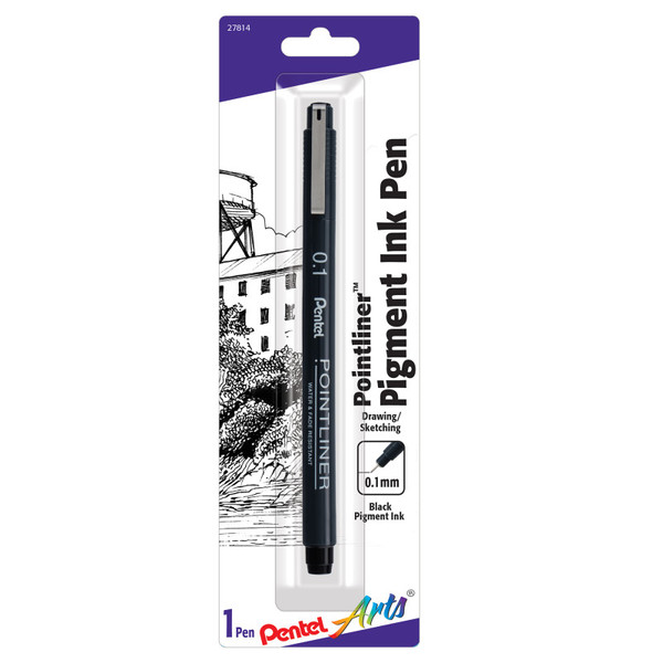 Pentel Pointliner Pen, 0.1Mm, Black Pigment Ink, 1-Pack PTAS20P1BPA