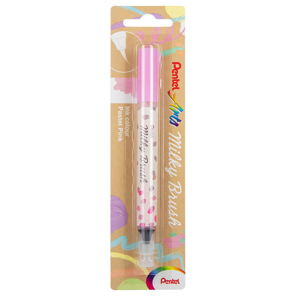Pentel Milky Brush Pen, Pastel Pink Ink, 1-Pack PTAXGFHBPPPX