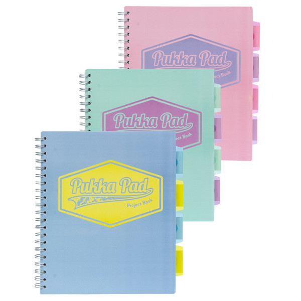 Pukka Lettersize & Pastel Project Book - Pack 3 PUK8867PST