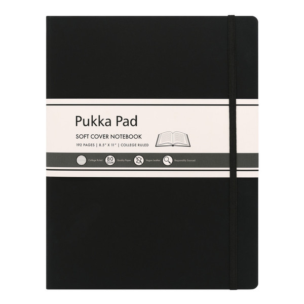 Pukka Pukka Soft Cover Lettersize College Ruled - Black PUK9942SIG