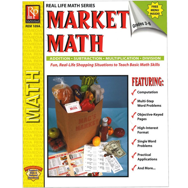 Remedia Market Math For Beginners Book, Grades 3-6 REM109A