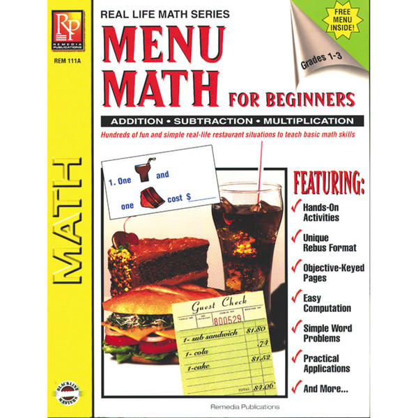 Remedia Menu Math For Beginners Book, Grades 1-3 REM111A