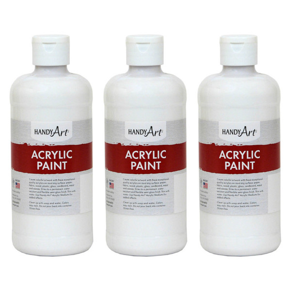 Handy Acrylic Paint 16 Oz, Titan White, Pack Of 3 RPC101000-3