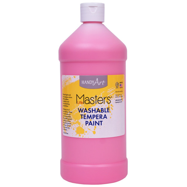 Handy Little Masters Washable Tempera Paint, Pink, 32 Oz. RPC213722