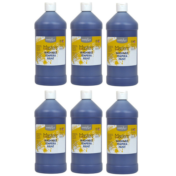 Handy Little Masters Washable Tempera Paint, Violet, 32 Oz., Pack Of 6 RPC213740-6