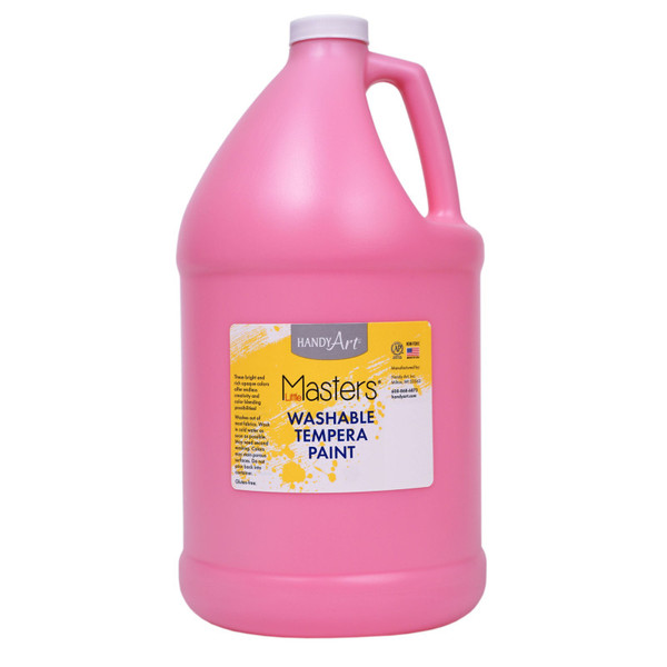 Handy Little Masters Washable Tempera Paint, Pink, Gallon RPC214722