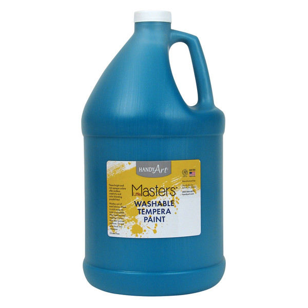 Handy Little Masters Washable Tempera Paint, Turquoise, Gallon RPC214735