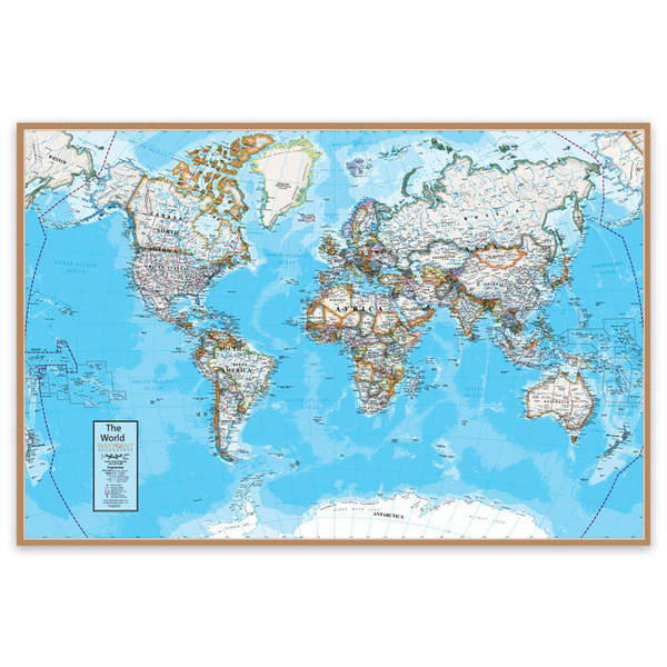 Waypoint Contemporary World 24" X 36" Laminated Wall Map RWPWG14