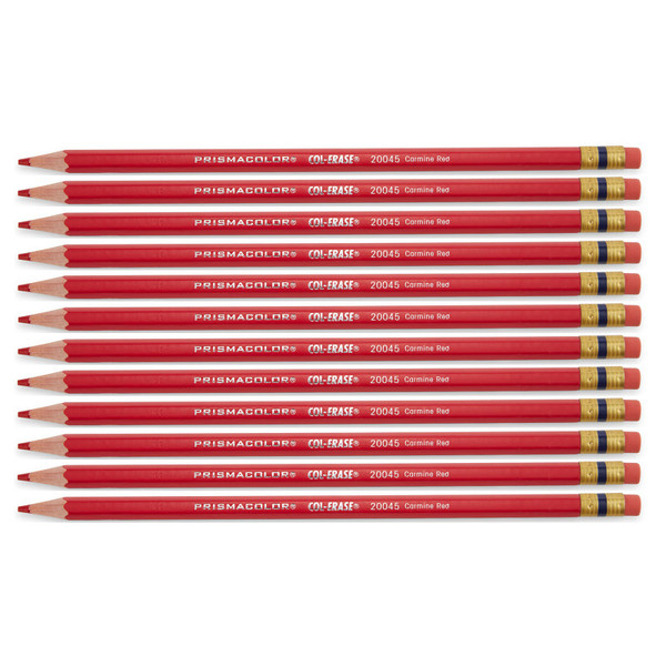 Prismacolor Col-Erase Colored Pencil, Carmine Red, Box Of 12 SAN20045BX