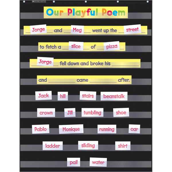 Scholastic Standard Pocket Chart, 34" X 44", Black SC-573277