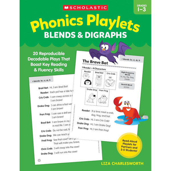 Scholastic Phonics Playlets: Blends & Digraphs Activity Book SC-9781546155348