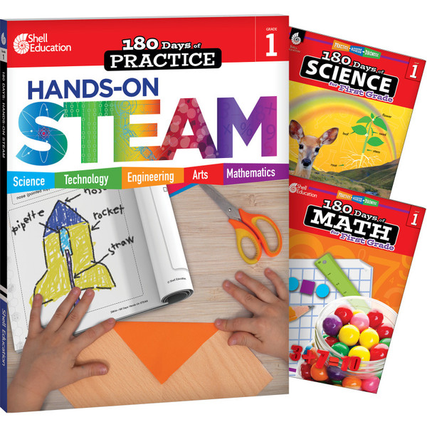 Shell 180 Days Steam, Science, & Math Grade 1: 3-Book Set SEP147642
