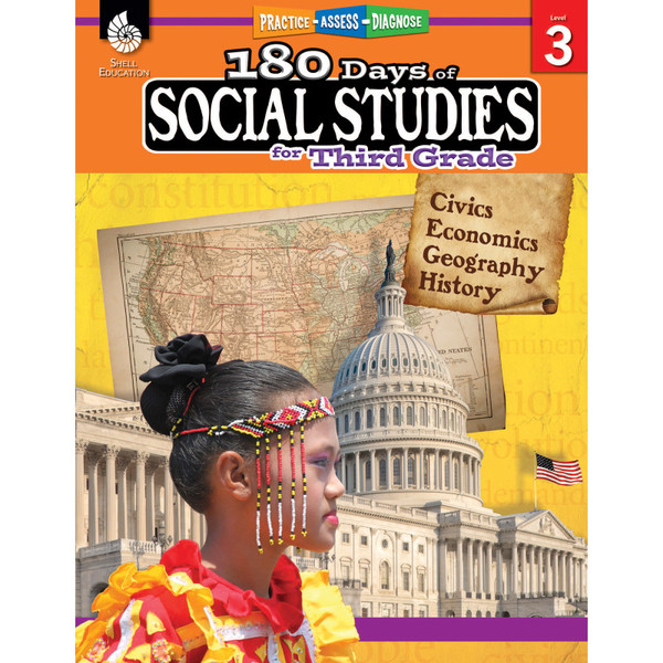 Shell 180 Days Of Social Studies For 3Rd Grade SEP51395