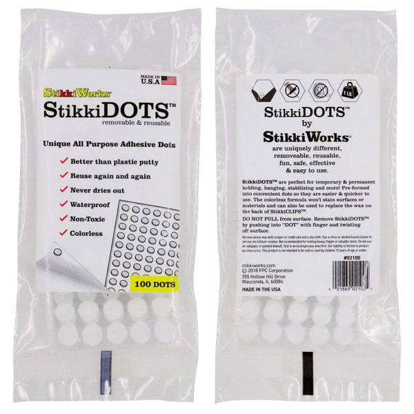 Stikkiworks Stikkidots, Adhesive Dots, Pack Of 100 STK02100