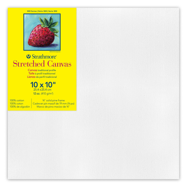 Strathmore 300 Series Traditional Stretched Canvas, 10X10 Inch STT31310