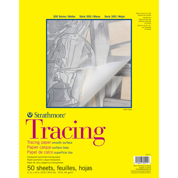 Strathmore Strathmore 300 Series Tracing Paper Pad, Tape Binding, 50 Sheet, 11X14 Inch, 1 Count STTP370111