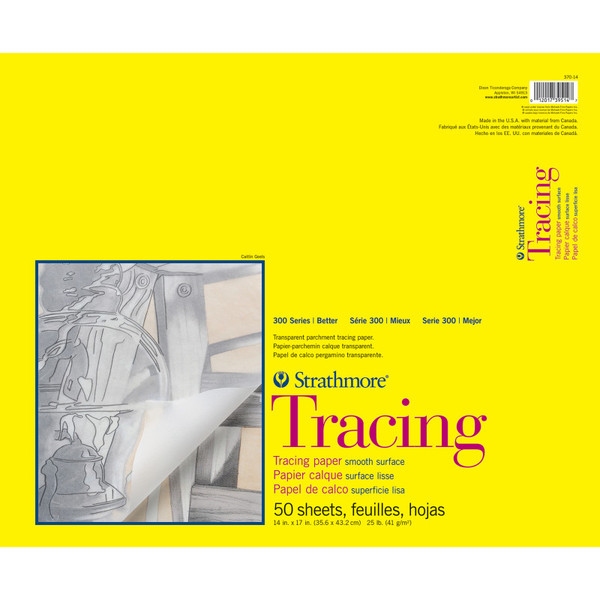 Strathmore 300 Series Tracing Pad, Tape Binding, 50 Sheet, 14X17 Inch, 1 Count STTP3701403
