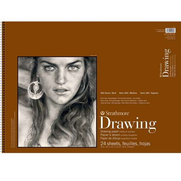 Strathmore 400 Series Drawing Paper Pad, 24 Sheet, 18X24 Inch, 1 Count STTP40086