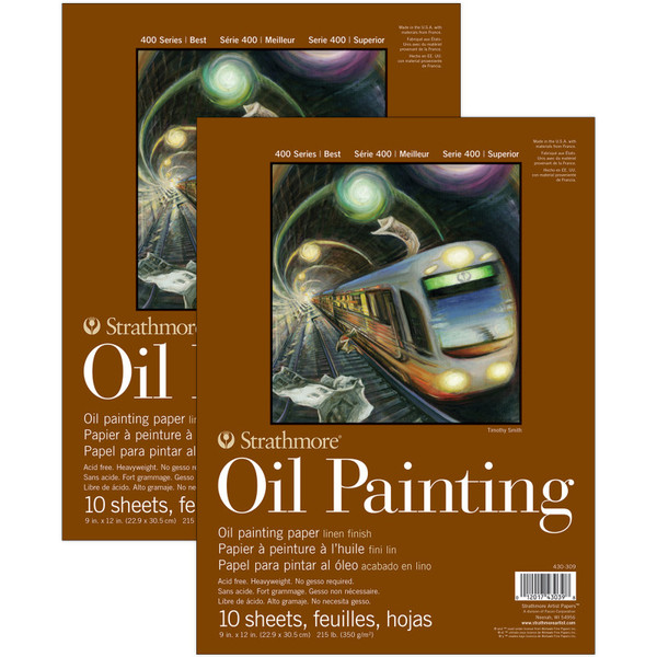 Strathmore 400 Series Oil Pad, Glue Binding, 10 Sheet, 9X12 Inch, Pack Of 2 STTP4303091-2