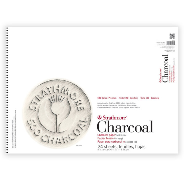 Strathmore 500 Series Charcoal Paper Pad, 24 Sheet, 18X24 Inch, 1 Count STTP56031