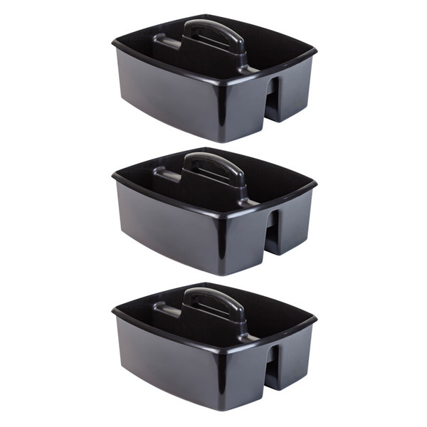 Storex Large Caddy, Black, Pack Of 3 STX00973U06C-3