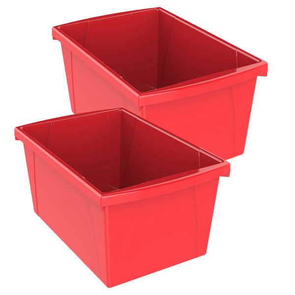 Storex Medium Classroom Storage Bin, Red, Pack Of 2 STX61483U06C-2