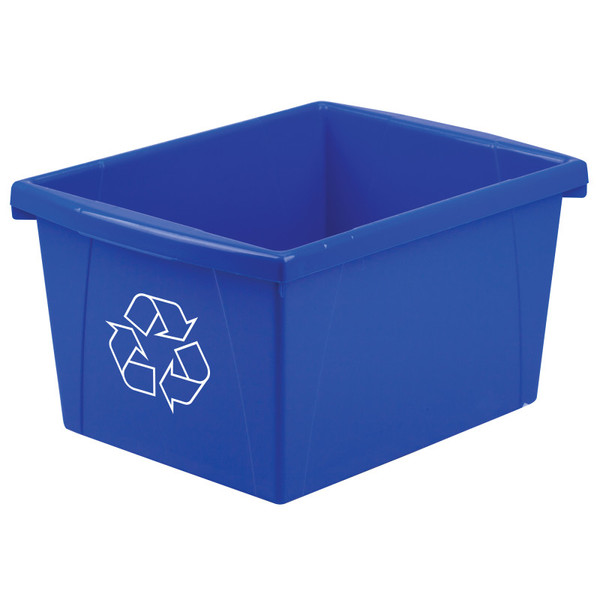 Storex 4 Gallon Recycling Bin, Blue STX61505U06C