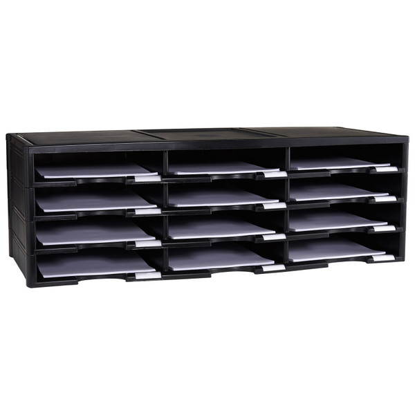 Storex 12 Compartment Literature Organizer Doc Sorter STX61602U01C