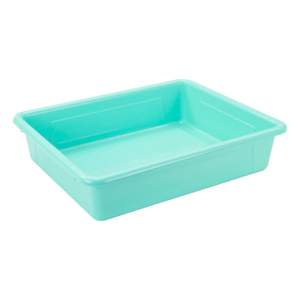 Storex Flat Storage Tray, Teal, Pack Of 5 STX62522U05C