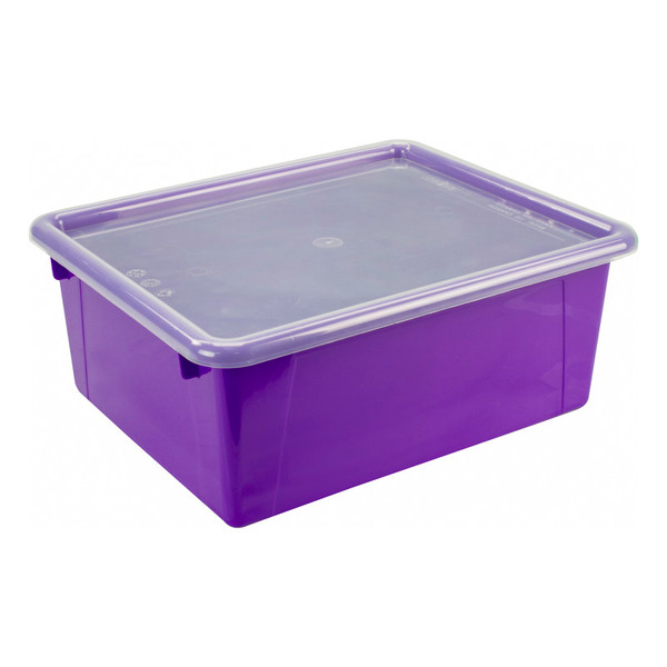 Storex Deep Storage Tray With Lid, Purple STX62548U05C