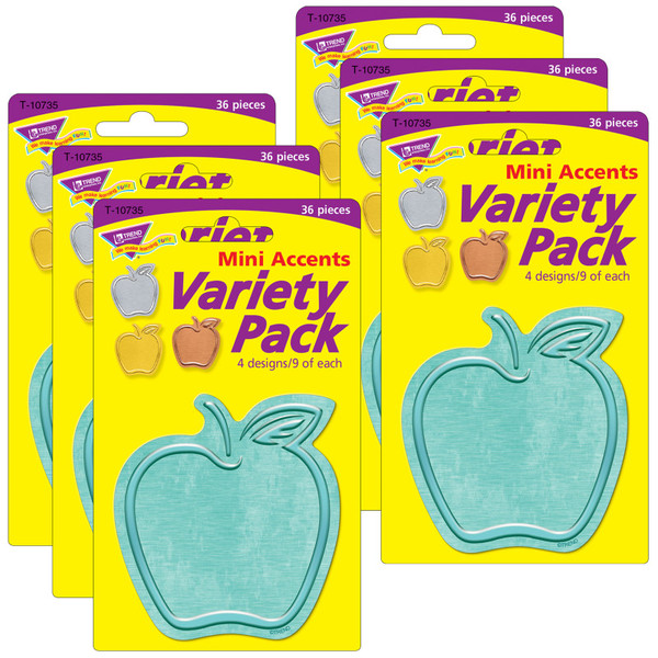 Trend I ? Metal Apples Mini Accents Variety Pack, 36 Per Pack, 6 Packs T-10735-6