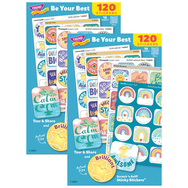 Trend Be Your Best Mixed Stickers Variety Pack, 120 Per Pack, 2 Packs T-33011-2