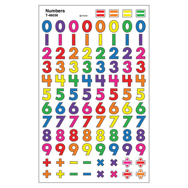Trend Numbers Supershapes Stickers, 800 Ct T-46036