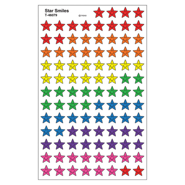 Trend Star Smiles Supershapes Stickers, 800 Ct T-46079