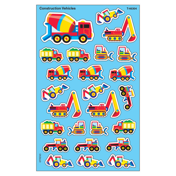 Trend Construction Vehicles Supershapes Stickers-Large, 200 Ct T-46304