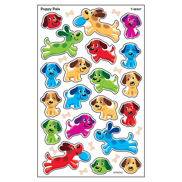 Trend Puppy Pals Supershapes Stickers-Large, 160 Ct T-46347