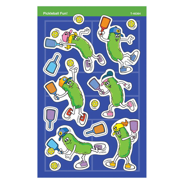Trend Pickleball Fun! Supershapes Stickers - Large, Pack Of 104 T-46364