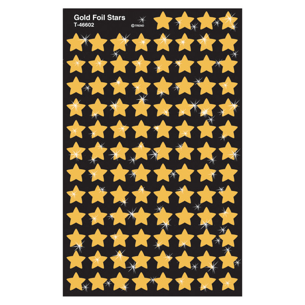 Trend Gold Foil Stars Supershapes Stickers, 400 Ct T-46602