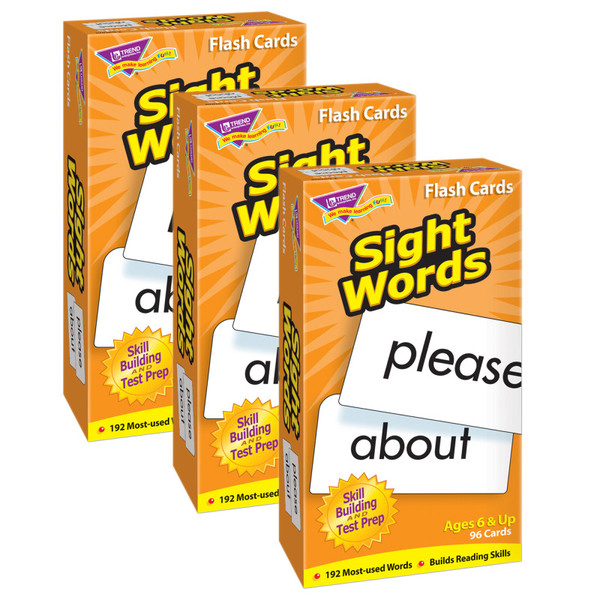 Trend Sight Words Skill Drill Flash Cards, 3 Packs T-53003-3