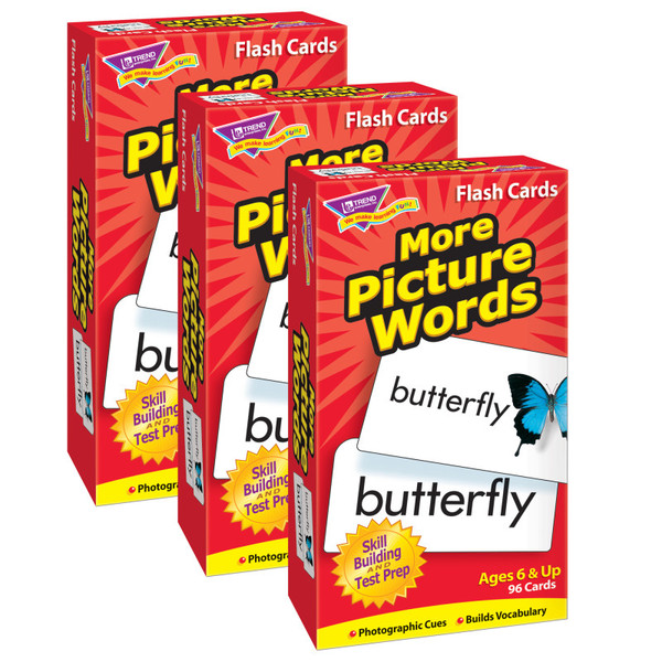 Trend More Picture Words Skill Drill Flash Cards, Pack Of 3 T-53005-3
