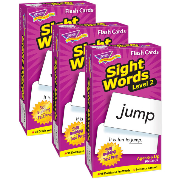 Trend Sight Words  Level 2 Skill Drill Flash Cards, 3 Packs T-53018-3