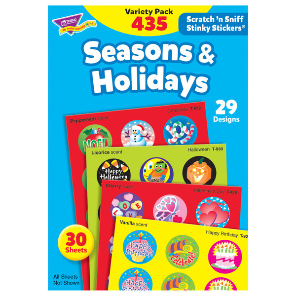 Trend Seasons & Holidays Stinky Stickers Variety Pack, 435 Ct T-580